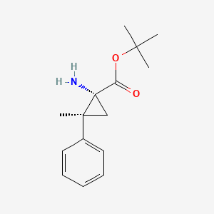 molecular formula C15H21NO2 B2598325 Tert-butyl (1R,2S)-1-amino-2-methyl-2-phenylcyclopropane-1-carboxylate CAS No. 2248351-59-7