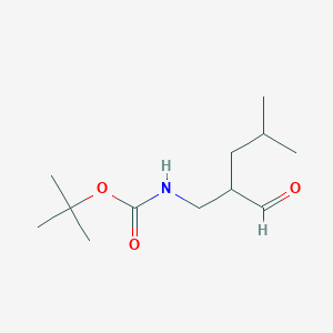 molecular formula C12H23NO3 B2598328 tert-butyl N-[2-(2-methylpropyl)-3-oxopropyl]carbamate CAS No. 1780318-36-6