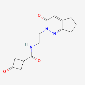 3-oxo-N-(2-(3-oxo-3,5,6,7-tetrahydro-2H-cyclopenta[c]pyridazin-2-yl)ethyl)cyclobutanecarboxamide
