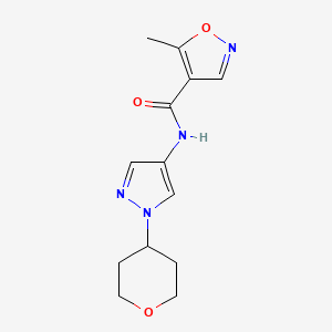 5-methyl-N-(1-(tetrahydro-2H-pyran-4-yl)-1H-pyrazol-4-yl)isoxazole-4-carboxamide