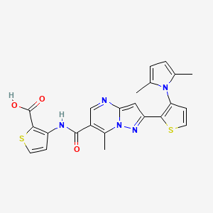 3-[((2-[3-(2,5-Dimethyl-1H-pyrrol-1-YL)-2-thienyl]-7-methylpyrazolo[1,5-A]pyrimidin-6-YL)carbonyl)amino]-2-thiophenecarboxylic acid