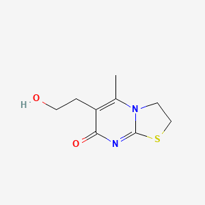 molecular formula C9H12N2O2S B2598366 6-(2-hydroxyethyl)-5-methyl-2,3-dihydro-7H-[1,3]thiazolo[3,2-a]pyrimidin-7-one CAS No. 53750-92-8