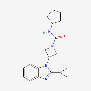 molecular formula C19H24N4O B2598368 N-cyclopentyl-3-(2-cyclopropyl-1H-1,3-benzodiazol-1-yl)azetidine-1-carboxamide CAS No. 2380086-99-5