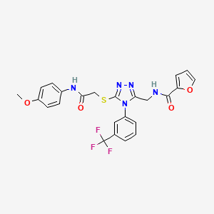 molecular formula C24H20F3N5O4S B2598370 N-((5-((2-((4-methoxyphenyl)amino)-2-oxoethyl)thio)-4-(3-(trifluoromethyl)phenyl)-4H-1,2,4-triazol-3-yl)methyl)furan-2-carboxamide CAS No. 310450-57-8