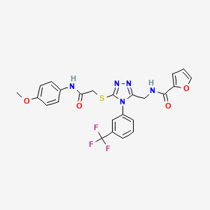 N-((5-((2-((4-methoxyphenyl)amino)-2-oxoethyl)thio)-4-(3-(trifluoromethyl)phenyl)-4H-1,2,4-triazol-3-yl)methyl)furan-2-carboxamide