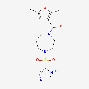(4-((1H-imidazol-4-yl)sulfonyl)-1,4-diazepan-1-yl)(2,5-dimethylfuran-3-yl)methanone
