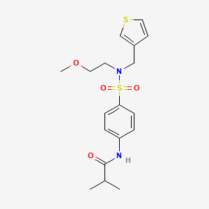 N-(4-(N-(2-methoxyethyl)-N-(thiophen-3-ylmethyl)sulfamoyl)phenyl)isobutyramide