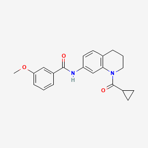 molecular formula C21H22N2O3 B2598377 N-(1-cyclopropanecarbonyl-1,2,3,4-tetrahydroquinolin-7-yl)-3-methoxybenzamide CAS No. 898465-31-1