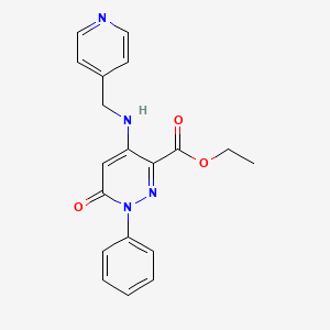 Ethyl 6-oxo-1-phenyl-4-((pyridin-4-ylmethyl)amino)-1,6-dihydropyridazine-3-carboxylate
