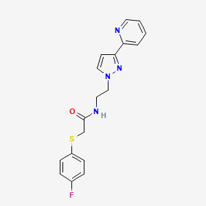 2-((4-fluorophenyl)thio)-N-(2-(3-(pyridin-2-yl)-1H-pyrazol-1-yl)ethyl)acetamide