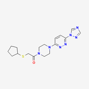 1-(4-(6-(1H-1,2,4-triazol-1-yl)pyridazin-3-yl)piperazin-1-yl)-2-(cyclopentylthio)ethanone