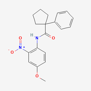 molecular formula C19H20N2O4 B2598399 N-(4-Methoxy-2-nitrophenyl)(phenylcyclopentyl)formamide CAS No. 1024156-08-8