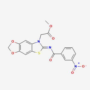 (Z)-methyl 2-(6-((3-nitrobenzoyl)imino)-[1,3]dioxolo[4',5':4,5]benzo[1,2-d]thiazol-7(6H)-yl)acetate