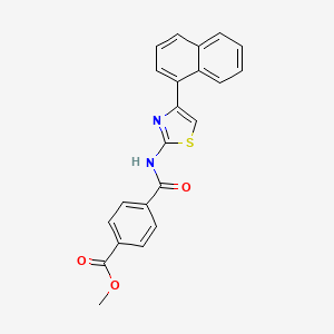 molecular formula C22H16N2O3S B2598433 Methyl 4-((4-(naphthalen-1-yl)thiazol-2-yl)carbamoyl)benzoate CAS No. 476326-54-2