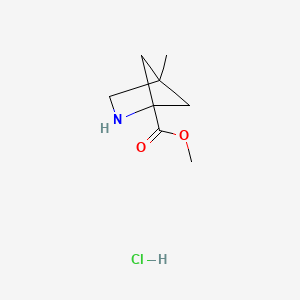 molecular formula C8H14ClNO2 B2598442 Methyl 4-methyl-2-azabicyclo[2.1.1]hexane-1-carboxylate hydrochloride CAS No. 2460748-83-6