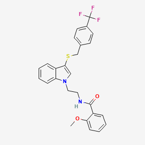 2-methoxy-N-[2-[3-[[4-(trifluoromethyl)phenyl]methylsulfanyl]indol-1-yl]ethyl]benzamide