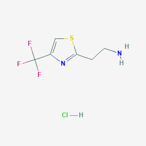 molecular formula C6H8ClF3N2S B2598446 2-[4-(Trifluoromethyl)-1,3-thiazol-2-yl]ethan-1-amine hydrochloride CAS No. 1281872-51-2