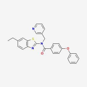 molecular formula C28H23N3O2S B2598448 N-(6-ethylbenzo[d]thiazol-2-yl)-4-phenoxy-N-(pyridin-3-ylmethyl)benzamide CAS No. 922627-60-9