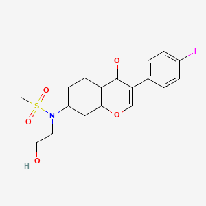 N-(2-hydroxyethyl)-N-[3-(4-iodophenyl)-4-oxo-4a,5,6,7,8,8a-hexahydrochromen-7-yl]methanesulfonamide