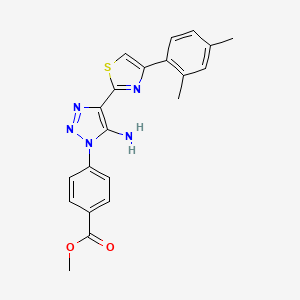 methyl 4-(5-amino-4-(4-(2,4-dimethylphenyl)thiazol-2-yl)-1H-1,2,3-triazol-1-yl)benzoate
