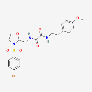 N1-((3-((4-bromophenyl)sulfonyl)oxazolidin-2-yl)methyl)-N2-(4-methoxyphenethyl)oxalamide