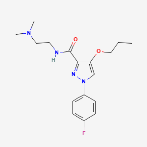 molecular formula C17H23FN4O2 B2598462 N-(2-(dimethylamino)ethyl)-1-(4-fluorophenyl)-4-propoxy-1H-pyrazole-3-carboxamide CAS No. 1172281-26-3