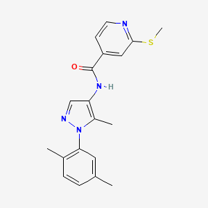 molecular formula C19H20N4OS B2598477 N-[1-(2,5-Dimethylphenyl)-5-methylpyrazol-4-yl]-2-methylsulfanylpyridine-4-carboxamide CAS No. 1825641-29-9