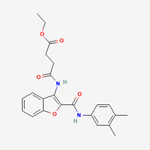 molecular formula C23H24N2O5 B2598517 ethyl 3-({2-[(3,4-dimethylphenyl)carbamoyl]-1-benzofuran-3-yl}carbamoyl)propanoate CAS No. 888463-46-5