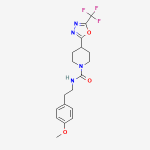 molecular formula C18H21F3N4O3 B2598535 N-[2-(4-methoxyphenyl)ethyl]-4-[5-(trifluoromethyl)-1,3,4-oxadiazol-2-yl]piperidine-1-carboxamide CAS No. 1396686-81-9