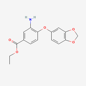 B2598538 Ethyl 3-amino-4-(1,3-benzodioxol-5-yloxy)benzoate CAS No. 893778-09-1