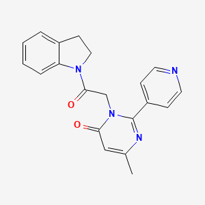 3-(2-(indolin-1-yl)-2-oxoethyl)-6-methyl-2-(pyridin-4-yl)pyrimidin-4(3H)-one