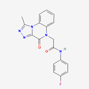 molecular formula C18H14FN5O2 B2598658 N-(4-fluorophenyl)-2-(1-methyl-4-oxo-[1,2,4]triazolo[4,3-a]quinoxalin-5(4H)-yl)acetamide CAS No. 1358986-65-8