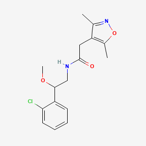 molecular formula C16H19ClN2O3 B2598660 N-[2-(2-chlorophenyl)-2-methoxyethyl]-2-(3,5-dimethyl-1,2-oxazol-4-yl)acetamide CAS No. 1788848-07-6