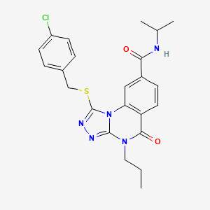 1-((4-chlorobenzyl)thio)-N-isopropyl-5-oxo-4-propyl-4,5-dihydro-[1,2,4]triazolo[4,3-a]quinazoline-8-carboxamide