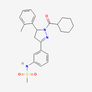 N-(3-(1-(cyclohexanecarbonyl)-5-(o-tolyl)-4,5-dihydro-1H-pyrazol-3-yl)phenyl)methanesulfonamide