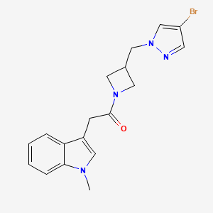 1-{3-[(4-bromo-1H-pyrazol-1-yl)methyl]azetidin-1-yl}-2-(1-methyl-1H-indol-3-yl)ethan-1-one