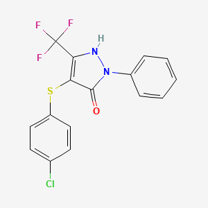 4-(4-chlorophenyl)sulfanyl-2-phenyl-5-(trifluoromethyl)-1H-pyrazol-3-one