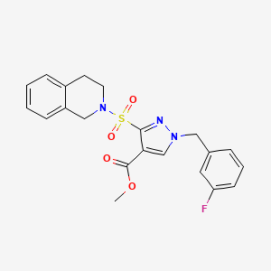 methyl 3-((3,4-dihydroisoquinolin-2(1H)-yl)sulfonyl)-1-(3-fluorobenzyl)-1H-pyrazole-4-carboxylate