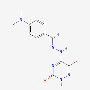 (E)-5-(2-(4-(dimethylamino)benzylidene)hydrazinyl)-6-methyl-1,2,4-triazin-3(2H)-one
