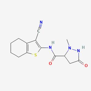 N-(3-cyano-4,5,6,7-tetrahydro-1-benzothiophen-2-yl)-2-methyl-5-oxopyrazolidine-3-carboxamide