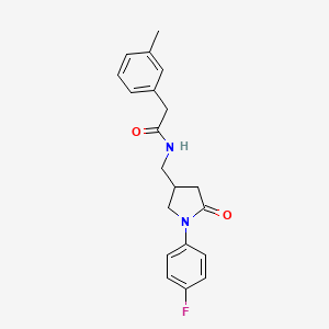 molecular formula C20H21FN2O2 B2598709 N-{[1-(4-fluorophenyl)-5-oxopyrrolidin-3-yl]methyl}-2-(3-methylphenyl)acetamide CAS No. 954597-29-6