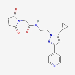 molecular formula C19H21N5O3 B2598717 N-(2-(5-环丙基-3-(吡啶-4-基)-1H-吡唑-1-基)乙基)-2-(2,5-二氧代吡咯啉-1(2H)-基)乙酰胺 CAS No. 1797673-05-2