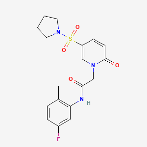 molecular formula C18H20FN3O4S B2598718 N-(5-fluoro-2-methylphenyl)-2-[2-oxo-5-(pyrrolidine-1-sulfonyl)-1,2-dihydropyridin-1-yl]acetamide CAS No. 1061926-54-2