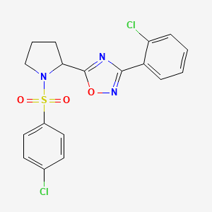 3-(2-Chlorophenyl)-5-{1-[(4-chlorophenyl)sulfonyl]-2-pyrrolidinyl}-1,2,4-oxadiazole