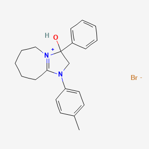 3-hydroxy-3-phenyl-1-(p-tolyl)-3,5,6,7,8,9-hexahydro-2H-imidazo[1,2-a]azepin-1-ium bromide