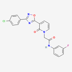 2-(3-(3-(4-chlorophenyl)-1,2,4-oxadiazol-5-yl)-2-oxopyridin-1(2H)-yl)-N-(3-fluorophenyl)acetamide