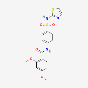 molecular formula C18H17N3O5S2 B2598759 2,4-dimethoxy-N-[4-(1,3-thiazol-2-ylsulfamoyl)phenyl]benzamide CAS No. 303797-96-8