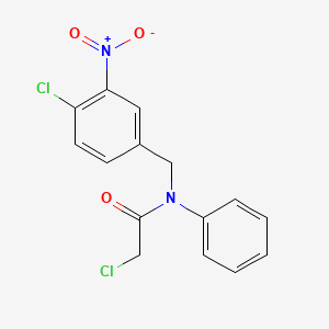 molecular formula C15H12Cl2N2O3 B2598760 2-chloro-N-[(4-chloro-3-nitrophenyl)methyl]-N-phenylacetamide CAS No. 329267-65-4