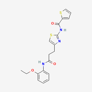 molecular formula C19H19N3O3S2 B2598763 N-(4-(3-((2-ethoxyphenyl)amino)-3-oxopropyl)thiazol-2-yl)thiophene-2-carboxamide CAS No. 1021059-07-3