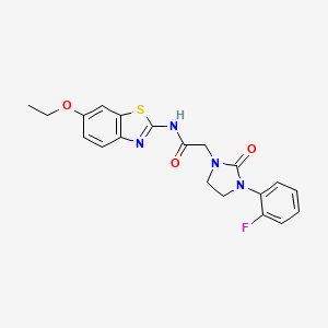 molecular formula C20H19FN4O3S B2598770 N-(6-ethoxy-1,3-benzothiazol-2-yl)-2-[3-(2-fluorophenyl)-2-oxoimidazolidin-1-yl]acetamide CAS No. 1251698-60-8